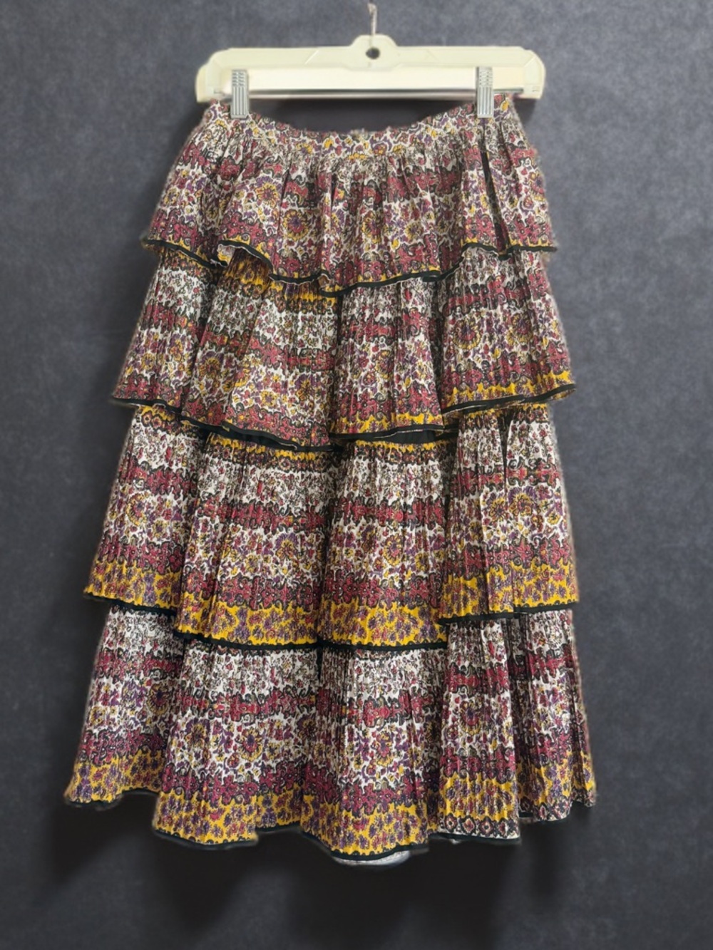 Lush Vintage Triple Layered Floral Accordion Skirt